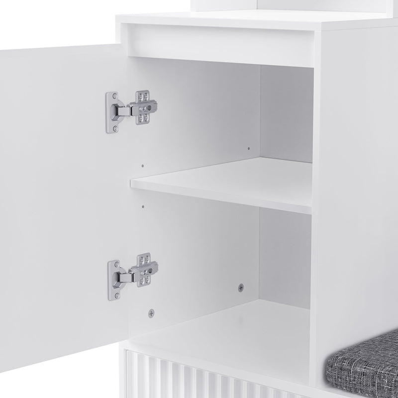 Garderoben - Set mit Sitzbank, Schubladen und 4 Kleiderhaken - YB - N657P29427273W - 5 - Yorbay.de