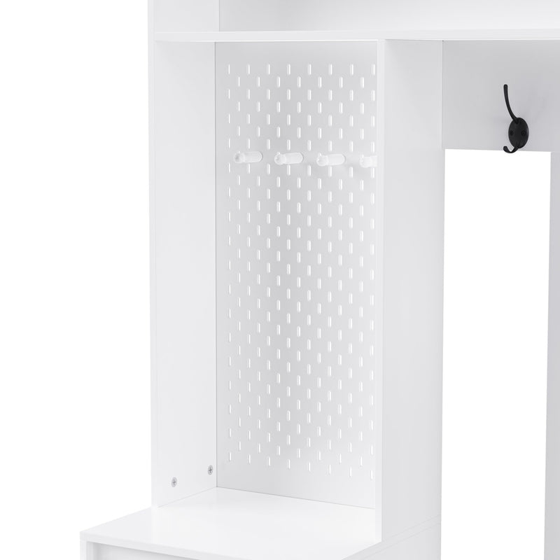 Garderoben - Set mit Sitzbank, Schubladen und 4 Kleiderhaken - YB - N657P29427273W - 7 - Yorbay.de