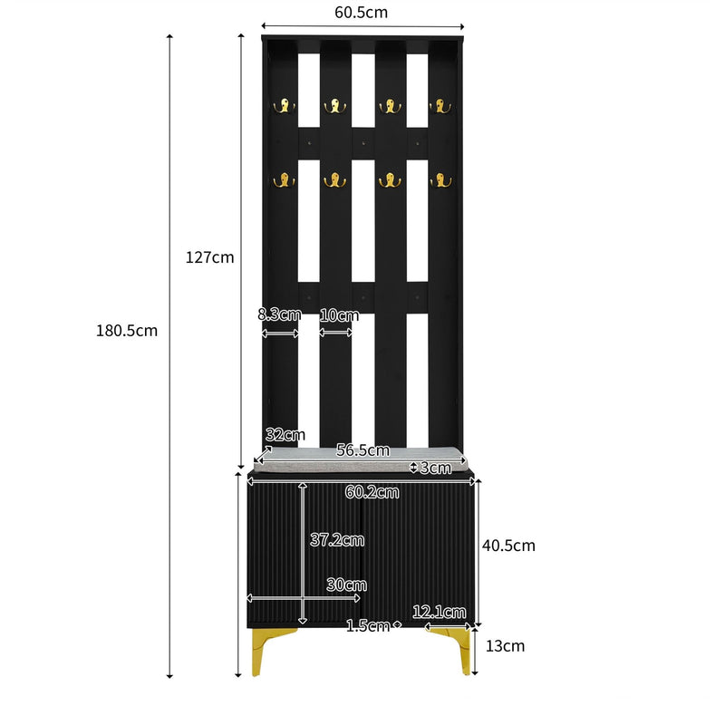 Garderobenset mit Schuhbank und Kissen - YB - N621P232621S - 3 - Yorbay.de