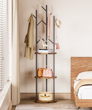 Yorbay Garderobenständer im Baum - Design mit 9 Haken & 3 Ablagen - YB104 - T073 - 8 - Yorbay.de