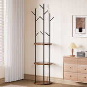 Yorbay Garderobenständer im Baum - Design mit 9 Haken & 3 Ablagen - YB104 - T073 - 10 - Yorbay.de