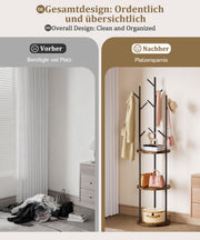 Yorbay Garderobenständer im Baum - Design mit 9 Haken & 3 Ablagen - YB104 - T073 - 7 - Yorbay.de