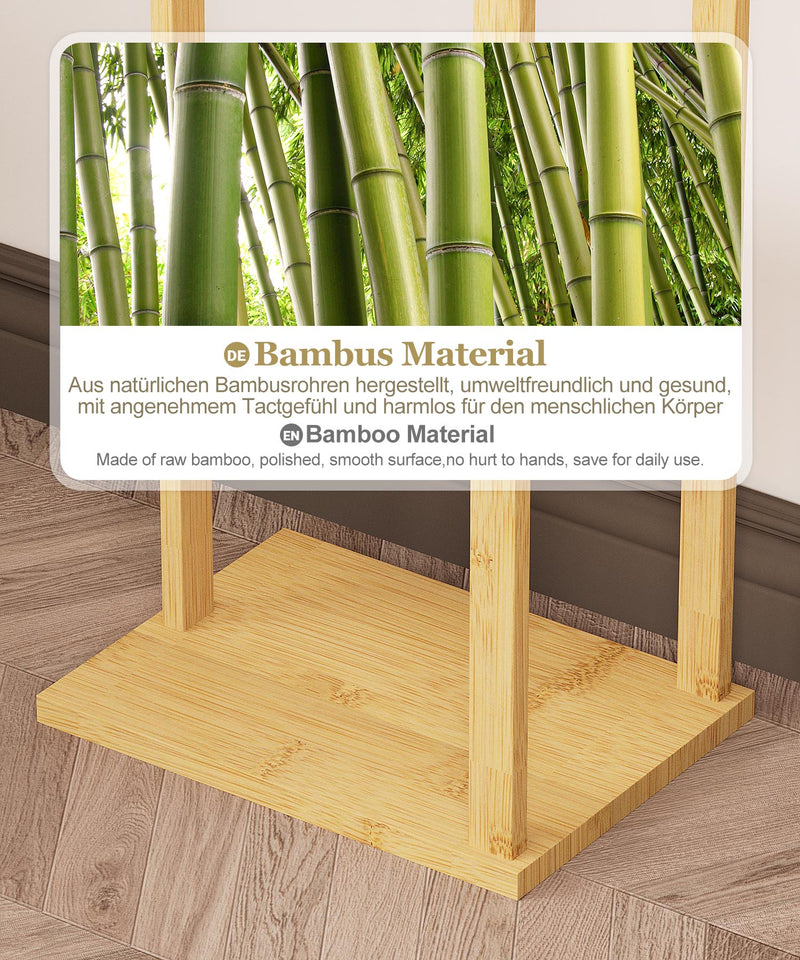 Yorbay Garderobenständer aus Bambus mit 3 Ablagen, 30 x 38/41 x 175 cm - YB081 - Z108 - 6 - Yorbay.de