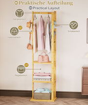Yorbay Garderobenständer aus Bambus mit 3 Ablagen, 30 x 38/41 x 175 cm - YB081 - Z108 - 6 - Yorbay.de