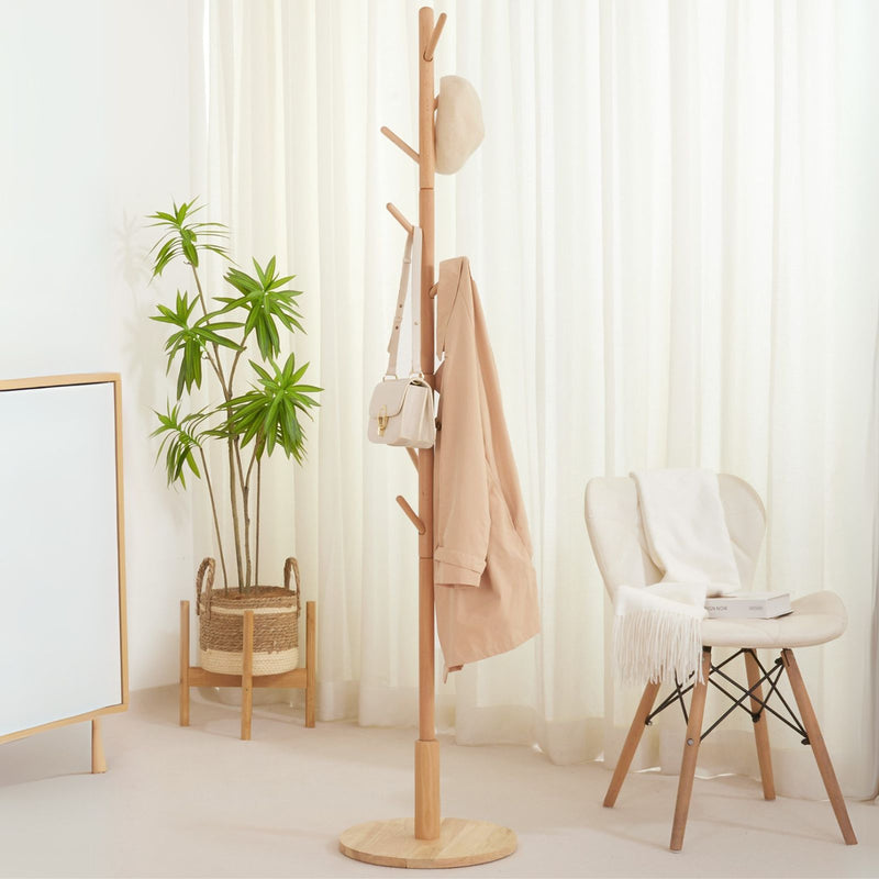 Yorbay Garderobenständer aus Buchenholz mit 9 Haken - YB078 - D040 - 2 - Yorbay.de