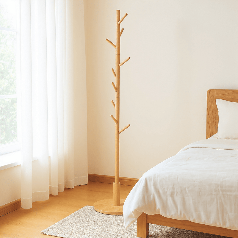 Yorbay Garderobenständer aus Buchenholz mit 9 Haken - YB078 - D040 - 8 - Yorbay.de