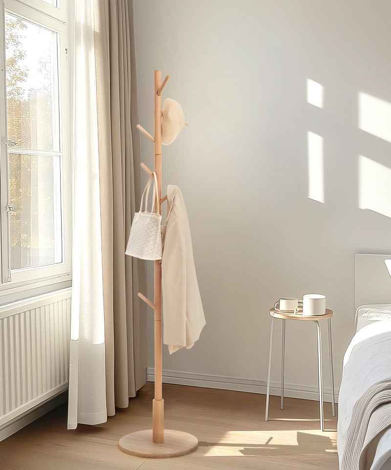 Yorbay Garderobenständer aus Buchenholz mit 9 Haken - YB078 - D040 - 8 - Yorbay.de