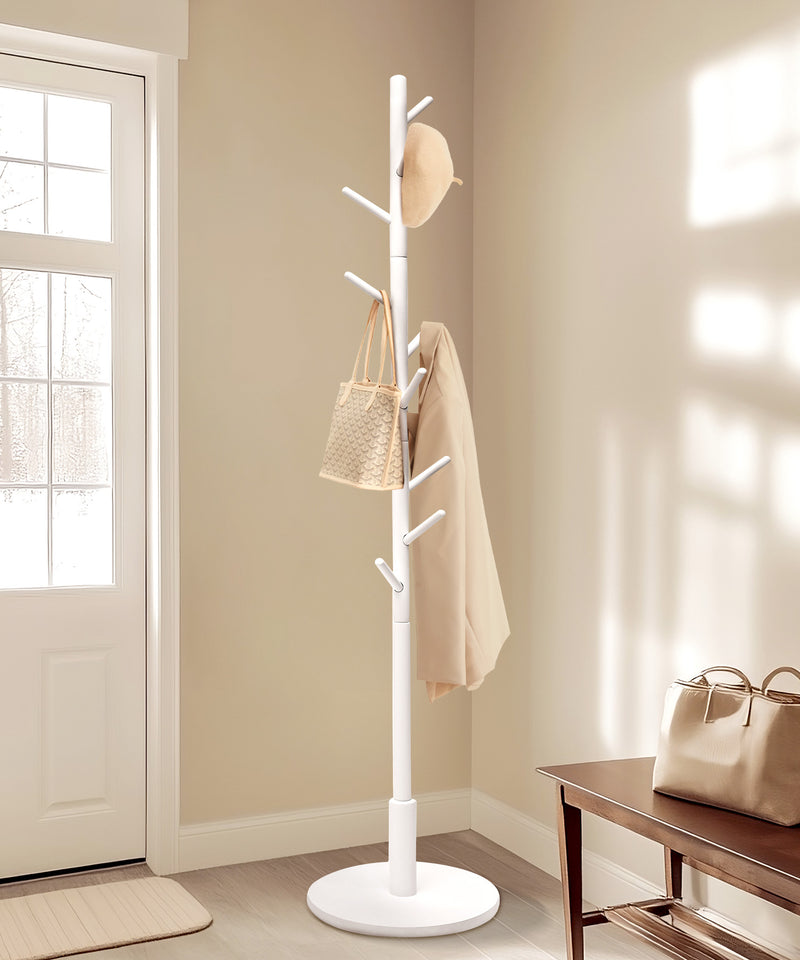 Yorbay Garderobenständer aus Buchenholz mit 9 Haken - YB078 - D038 - 24 - Yorbay.de