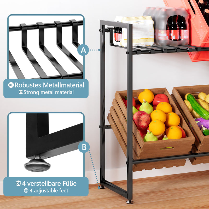 Yorbay Getränkekistenregal aus Metall für 6 Kästen - YB068 - T059 - 4 - Yorbay.de