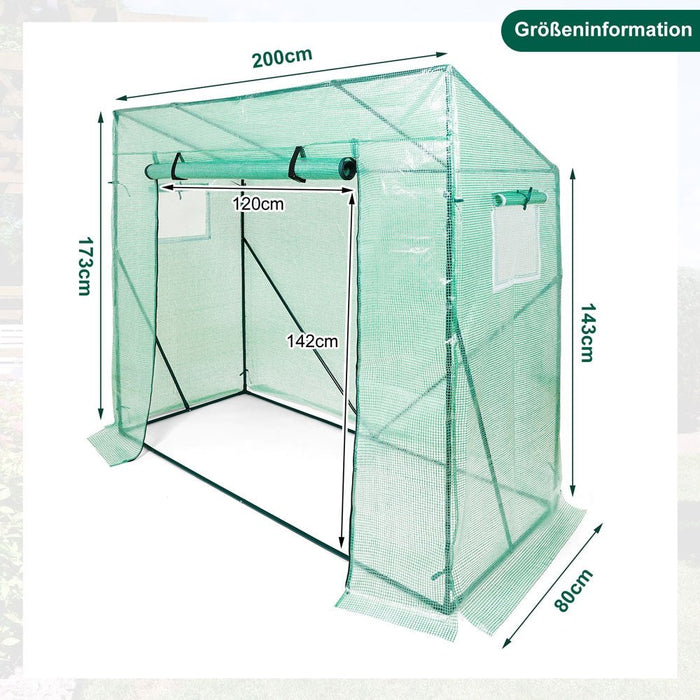 Yorbay Foliengewächshaus 200 × 80 × 143/173 cm - K565B - 3 - Yorbay.de