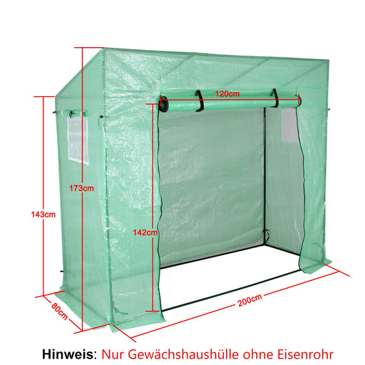 Yorbay Gewächshaushülle für Gewächshaus 200 × 80 × 143/173 cm - G09 - 2 - Yorbay.de