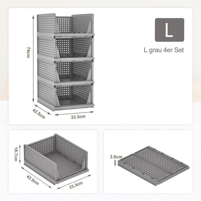 Yorbay stapelbare Schubladenbox, Kleiderschrank Organizer Set - F92 - 11 - Yorbay.de