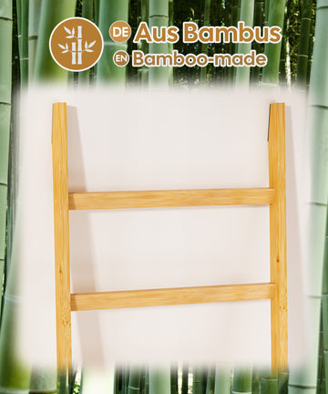 Handtuchleiter aus Bambus, Handtuchhalter mit 6 Ablageflächen & Haken —  Yorbay.de