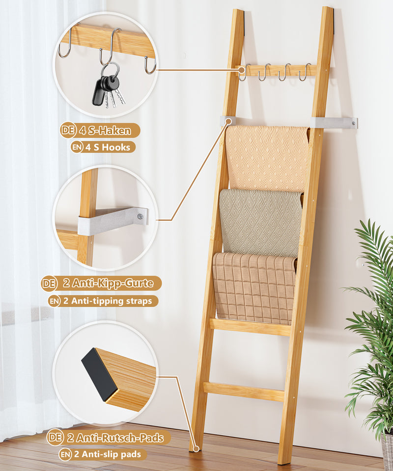 Yorbay Handtuchleiter aus Bambus - YB055 - Z085 - 5 - Yorbay.de