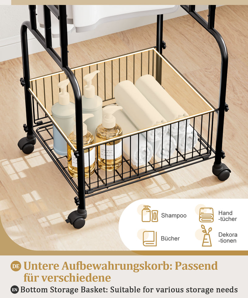 Yorbay Handtuchständer auf Rollen mit 3 Stangen & Ablagekorb - YB074 - T060 - 4 - Yorbay.de