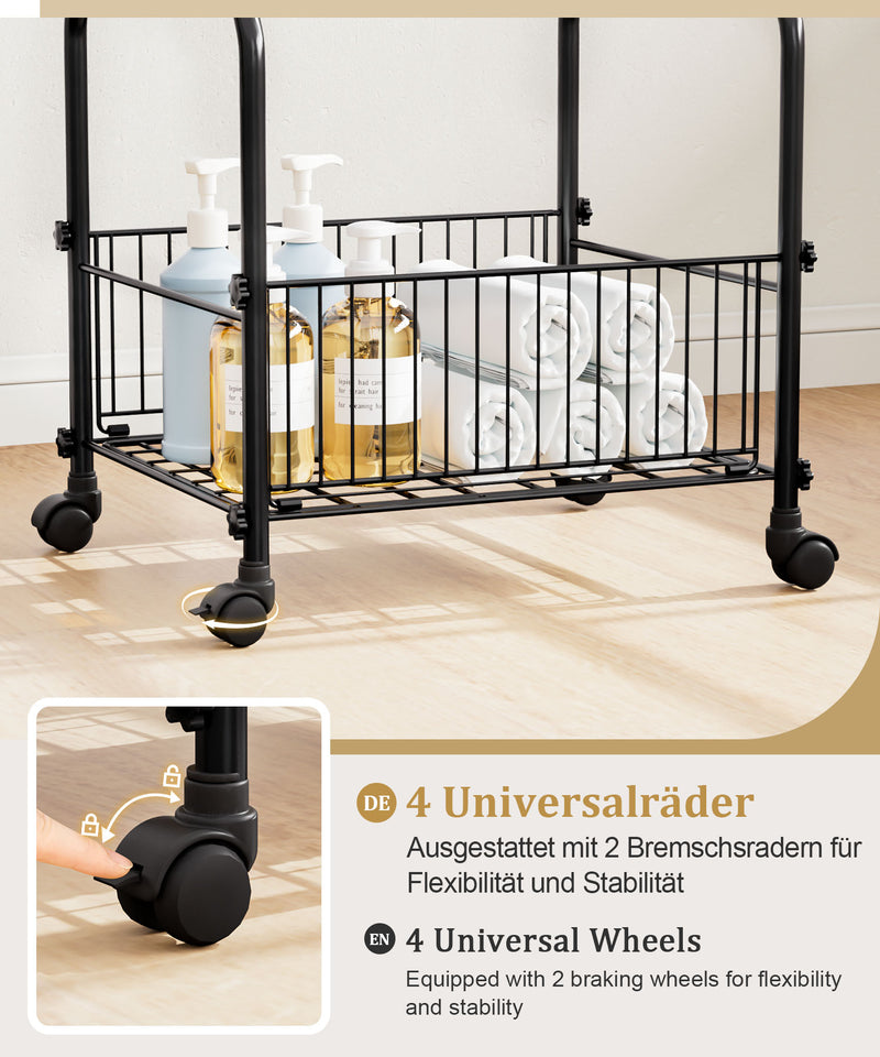 Yorbay Handtuchständer auf Rollen mit 3 Stangen & Ablagekorb - YB074 - T060 - 5 - Yorbay.de