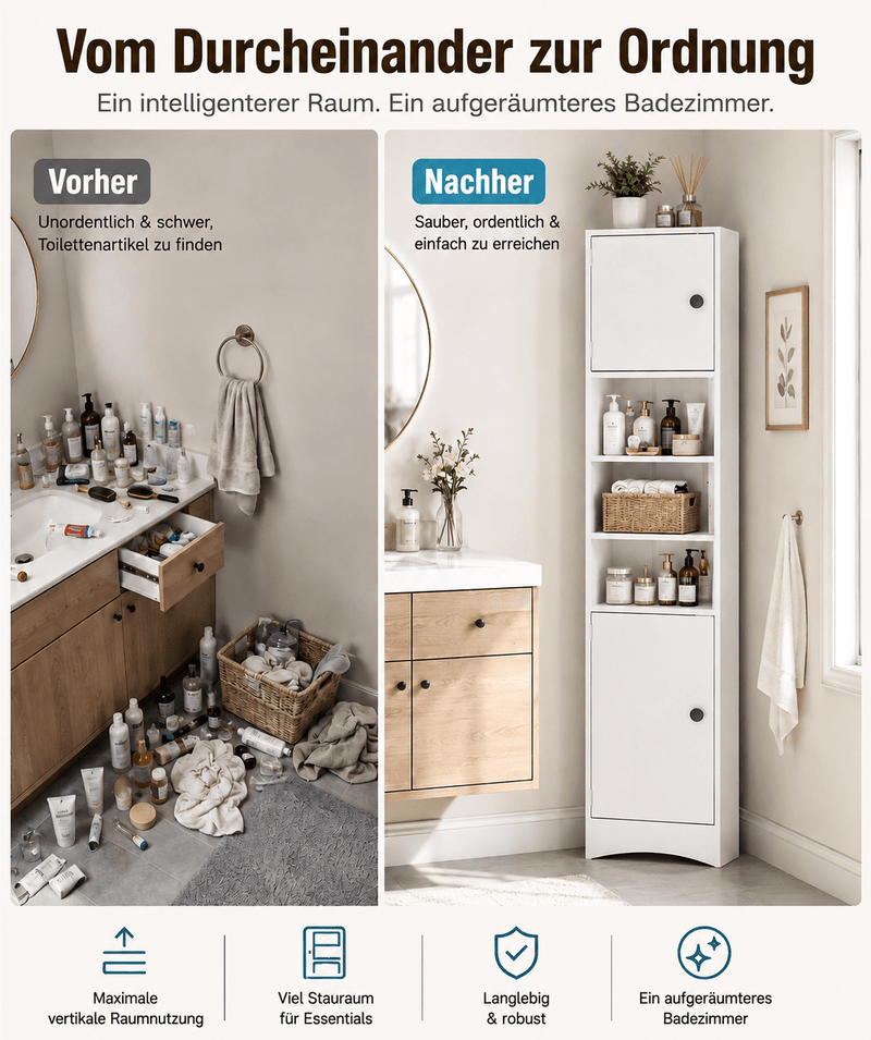 Yorbay Eckschrank, Hochschrank 37 × 24,5 × 170 cm - YW010-D078 - 6 - Yorbay.de
