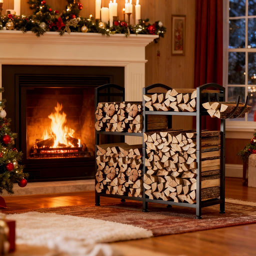 Yorbay Kaminholzregal 4 Ebenen aus Metall mit Oxford - Tasche - YB123-T089 - 2 - Yorbay.de