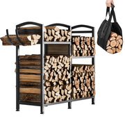 Yorbay Kaminholzregal 4 Ebenen aus Metall mit Oxford - Tasche - YB123-T089 - 10 - Yorbay.de