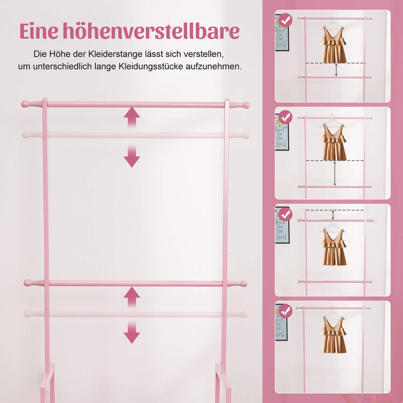 Yorbay Kinder Kleiderständer aus Bambus mit 2 Aufbewahrungsboxen - YB026 - Z048 - 5 - Yorbay.de