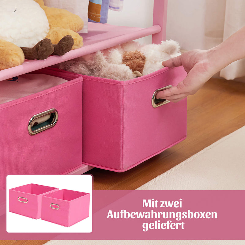 Yorbay Kinder Kleiderständer aus Bambus mit 2 Aufbewahrungsboxen - YB026 - Z048 - 6 - Yorbay.de