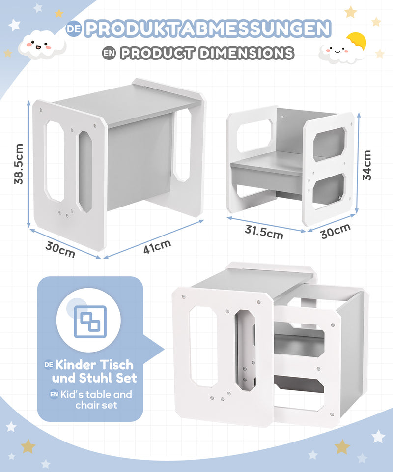 Yorbay 2 - in - 1 Kindertisch Stuhl Set - YB029-D032 - 17 - Yorbay.de