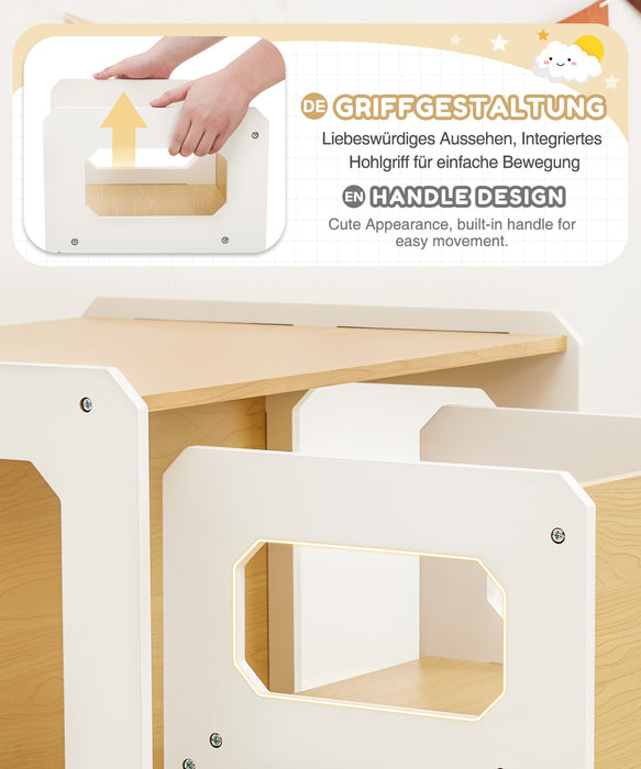 Yorbay children's seating group with reversible table top, drawers and children's table