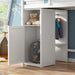 Kinderbett mit Kleiderschrank & Regalen, Lattenrost & Rausfallschutz, 90x200 cm - YB - AB30625567W - 6 - Yorbay.de