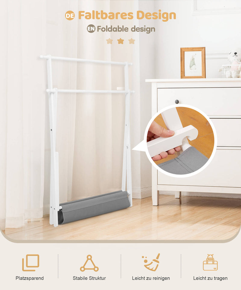 Yorbay klappbarer Kinder - Garderobenständer aus Bambus mit Ablage - YB032 - Z064 - 7 - Yorbay.de