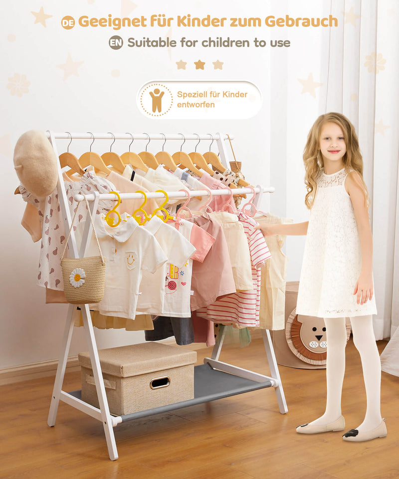 Yorbay klappbarer Kinder - Garderobenständer aus Bambus mit Ablage - YB032 - Z064 - 9 - Yorbay.de