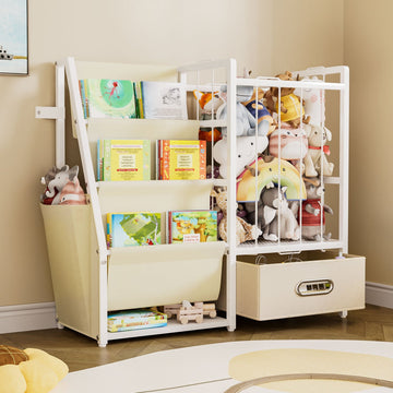 bücherregal aufbewahrung Kinderregal mit Bücherregal, Spielzeug- & Kuscheltier Aufbewahrung — Yorbay.de