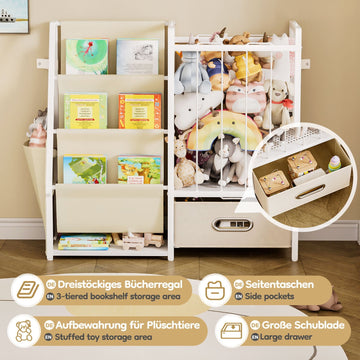 Laundry basket with 4 compartments made of plastic on wheels for the  bathroom  Yorbay.de
