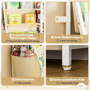 kinderregal aufbewahrung Kinderregal mit Bücherregal, Spielzeug- & Kuscheltier Aufbewahrung —  Yorbay.de