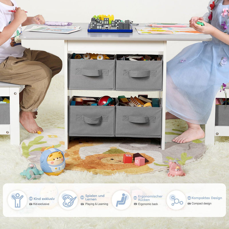 Yorbay Kindersitzgruppe, Kindertisch mit 2 Stühlen und Schubladen - YB013 - D017 - 33 - Yorbay.de