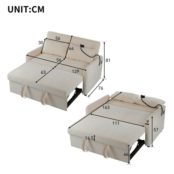 Doppel - Klappschlafsofa mit USB - Ladeanschluss und verstellbarer Rückenlehne - YB - N653P202122A - 3 - Yorbay.de