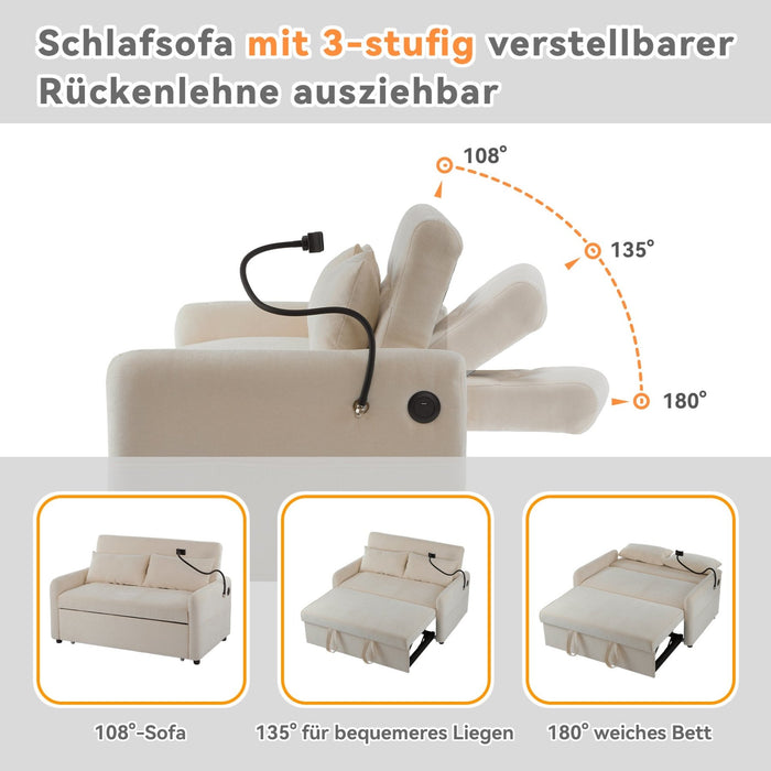 Doppel - Klappschlafsofa mit USB - Ladeanschluss und verstellbarer Rückenlehne - YB - N653P202122A - 4 - Yorbay.de