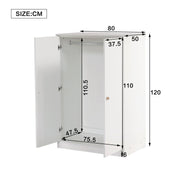 Kleiderschrank mit Stange für Kinderzimmer, 80 x 50 x 120 cm - YB - 32472324WAA - 3 - Yorbay.de