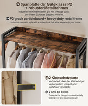 Yorbay Kleiderständer mit 2 Schubladen, 84 x 30 x 181 cm - YB088 - T072 - 6 - Yorbay.de