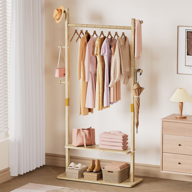 Yorbay Garderobenständer aus Holz mit Ablagen, 78 x 27 x 162,5 cm - YB090 - D045 - 2 - Yorbay.de