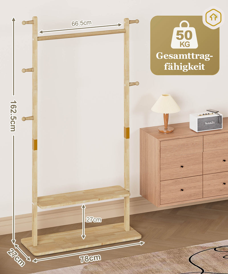 Yorbay Garderobenständer aus Holz mit Ablagen, 78 x 27 x 162,5 cm - YB090 - D045 - 3 - Yorbay.de