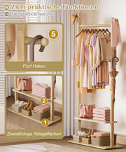 Yorbay Garderobenständer aus Holz mit Ablagen, 78 x 27 x 162,5 cm - YB090 - D045 - 4 - Yorbay.de