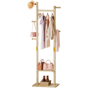 Yorbay Garderobenständer aus Holz mit Ablagen, 38 × 27 × 162 cm - YB090 - D046 - 1 - Yorbay.de