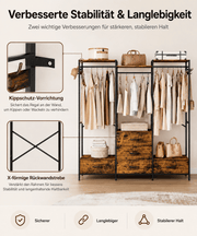 Yorbay 3-fach Garderobenständer mit Schubladen & Haken - YS034-T116 - 4 - Yorbay.de