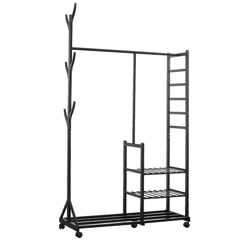 Yorbay Garderobenständer aus Bambus auf Rollen - YB024 - Z043 - 16 - Yorbay.de