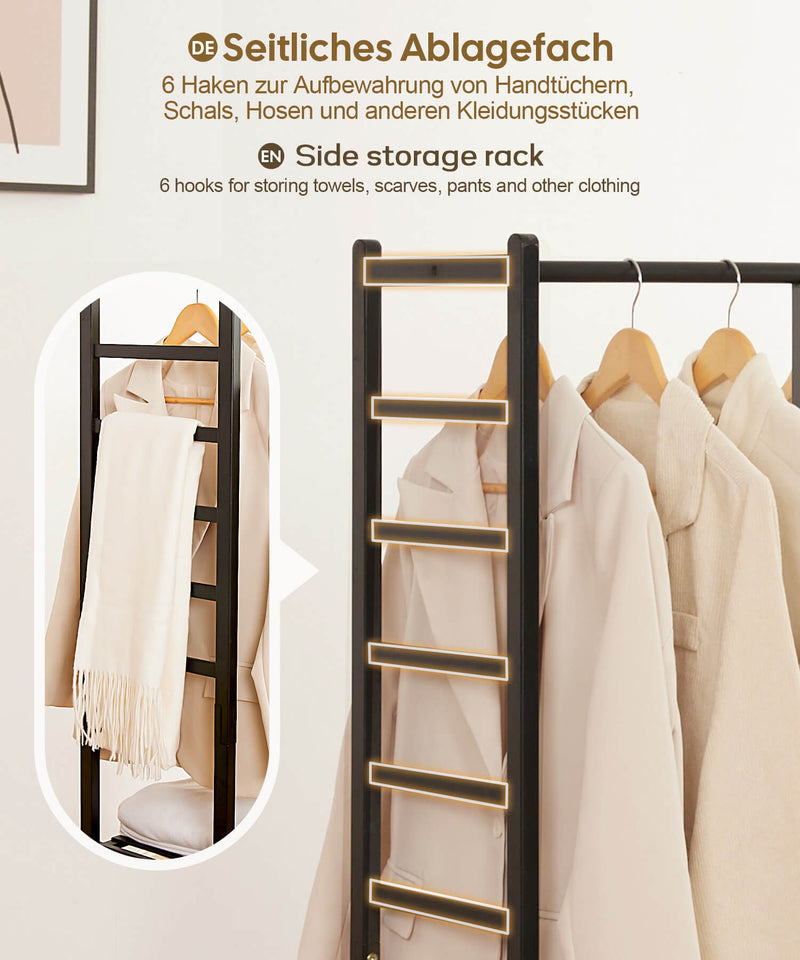 Yorbay Garderobenständer aus Bambus auf Rollen - YB024 - Z043 - 21 - Yorbay.de