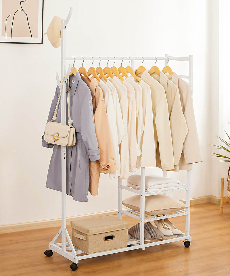 Yorbay Garderobenständer aus Bambus auf Rollen - YB024 - Z044 - 10 - Yorbay.de