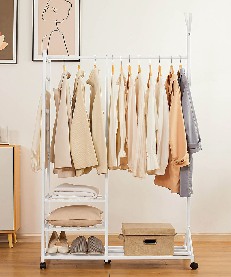 Yorbay Garderobenständer aus Bambus auf Rollen - YB024 - Z044 - 15 - Yorbay.de