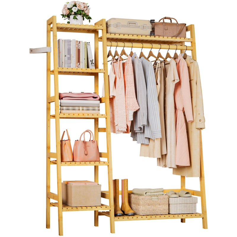 Yorbay Kleiderständer mit Regalen & Kleiderstange aus Bambus - YB103 - Z110 - 9 - Yorbay.de