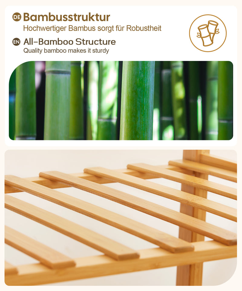 Yorbay Garderobenständer aus Bambus auf Rollen - F60 - 4 - Yorbay.de