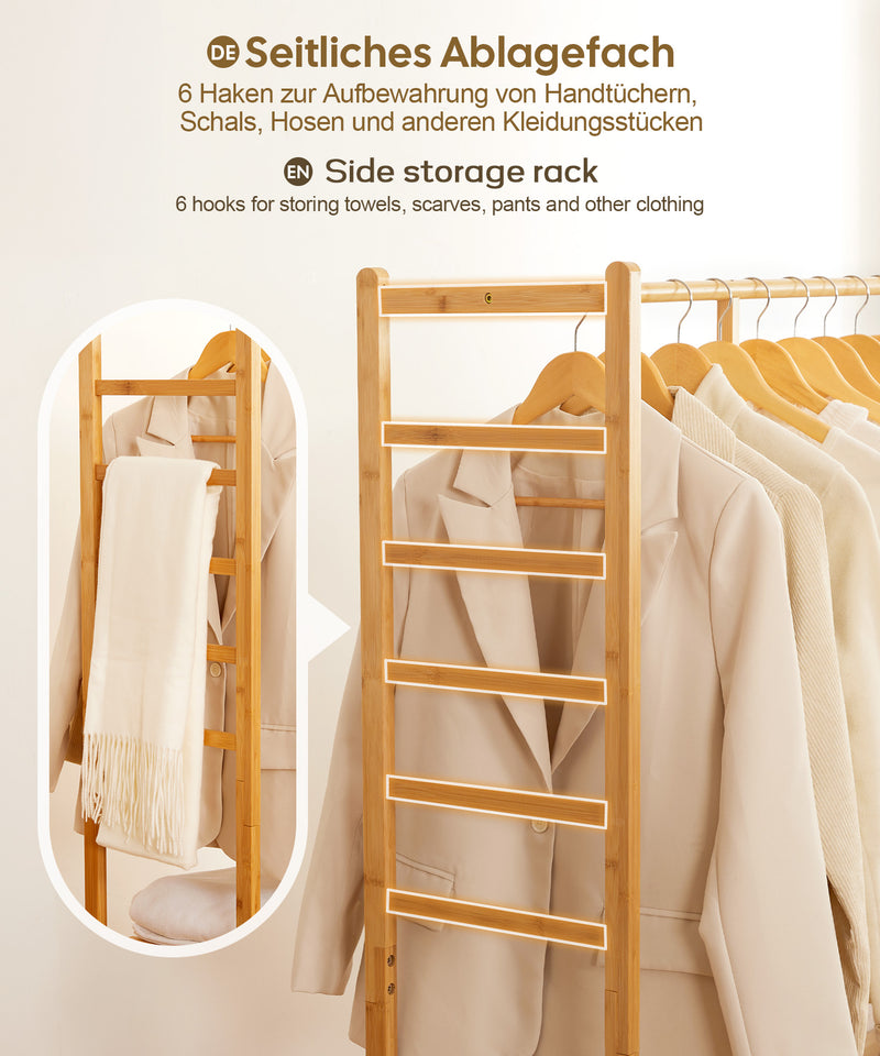 Yorbay Garderobenständer aus Bambus auf Rollen - F60 - 6 - Yorbay.de